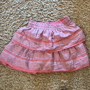 Pink Tiered Ruffle Skirt